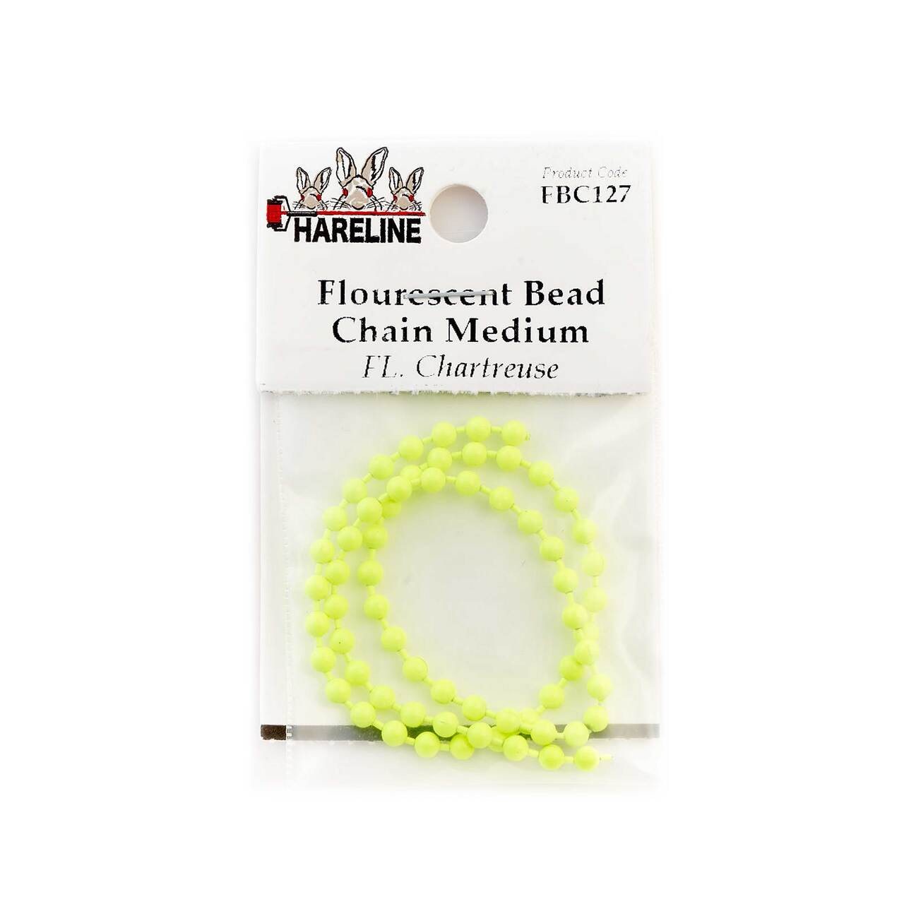 Hareline Flurescent Bead Chain Fl. Chartreuse