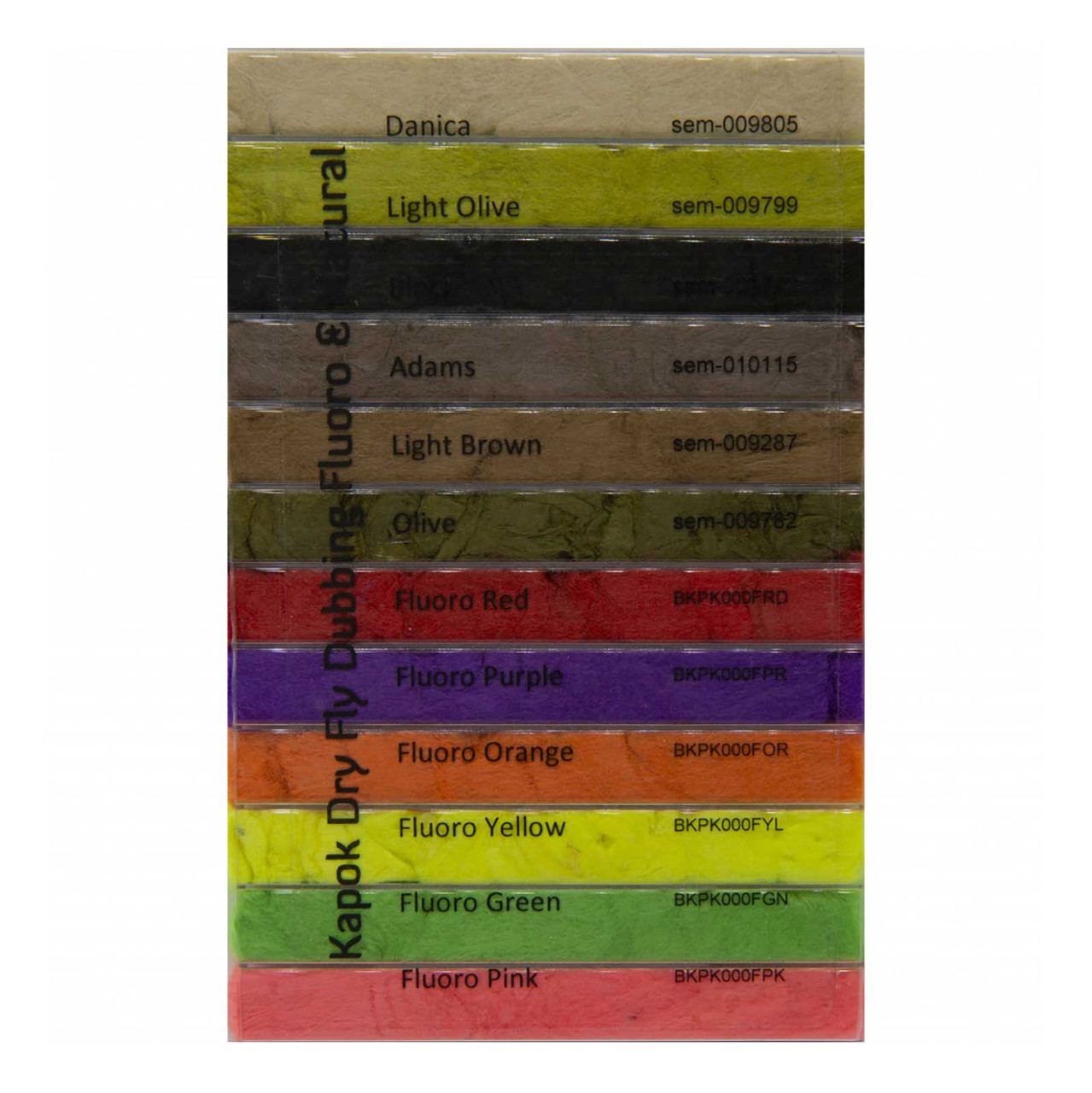 Semperfli Kapok Dry Fly Dubbing Fluoro & Natural Dispenser Semperfli Kapok Dry Fly Dubbing Fluoro & Natural Dispenser