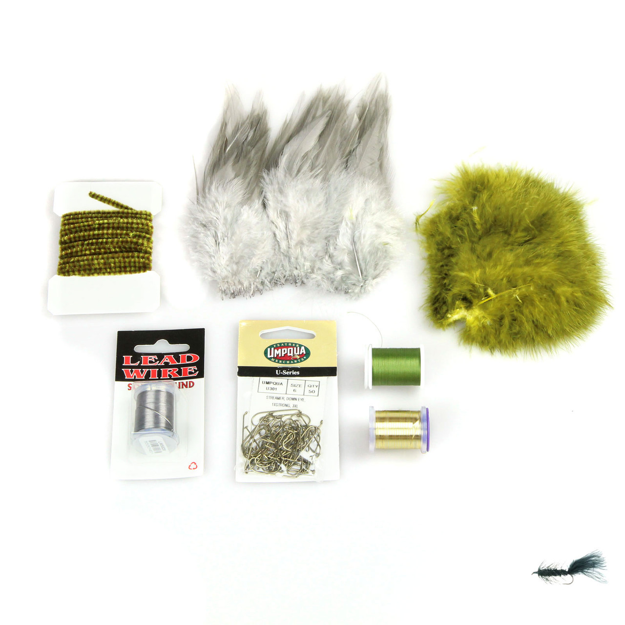 AvidMax Wooly Bugger Fly Tying Pattern Materials Kit