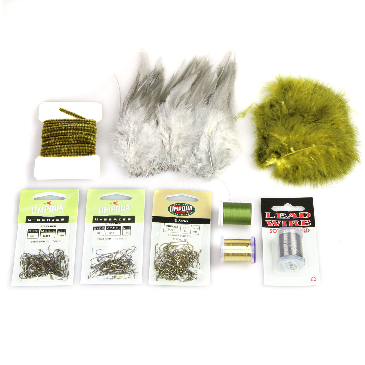 AvidMax Wooly Bugger Fly Tying Pattern Materials Kit
