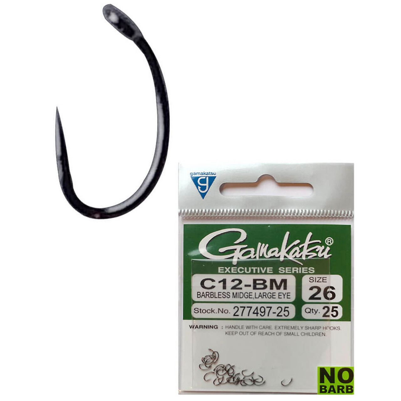 Gamakatsu C12-BM Barbless Midge Hook - 25 pk Gamakatsu C12-BM Barbless Midge Hook - 25 pk