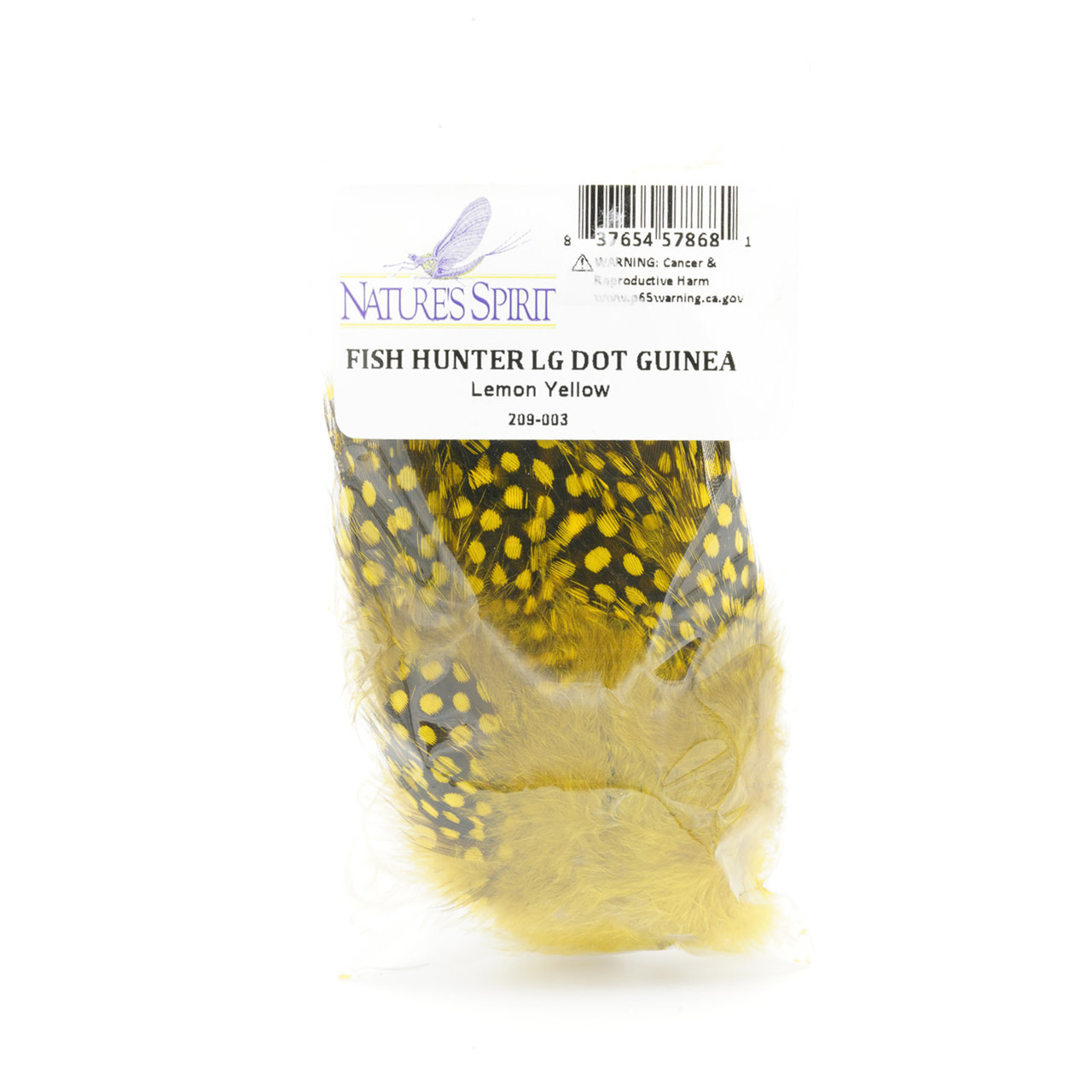 Fish Hunter Large Dot Guinea Feathers Lemon Yellow