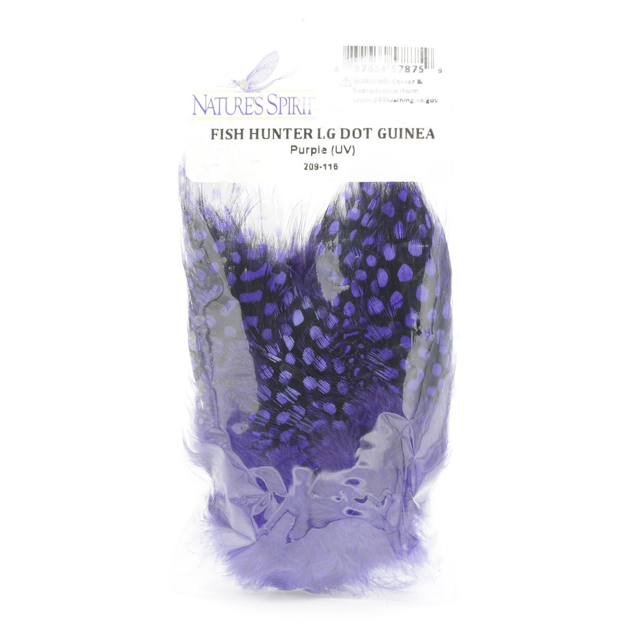Fish Hunter Large Dot Guinea Feathers Purple (UV)