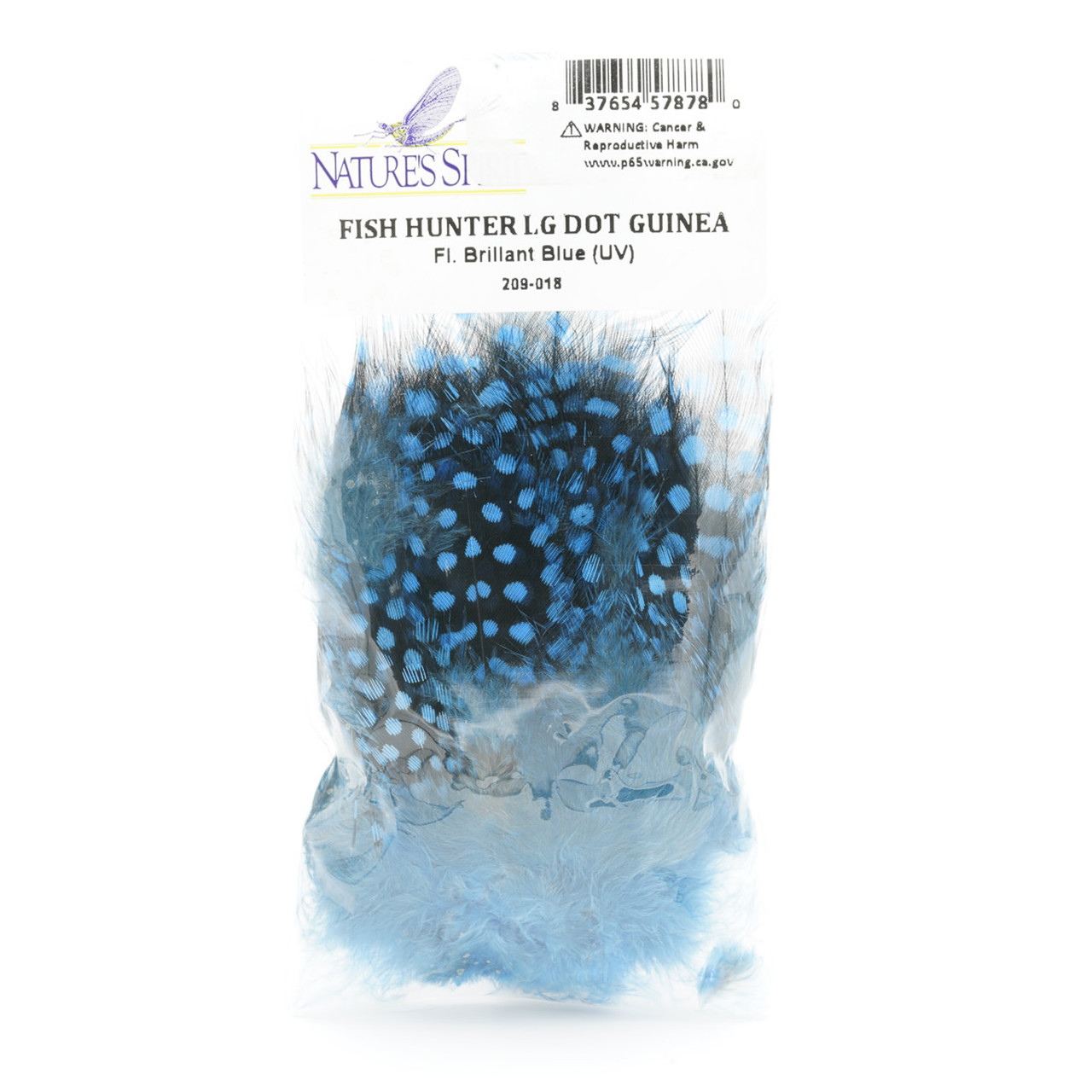 Fish Hunter Large Dot Guinea Feathers FL. Brilliant Blue (UV)