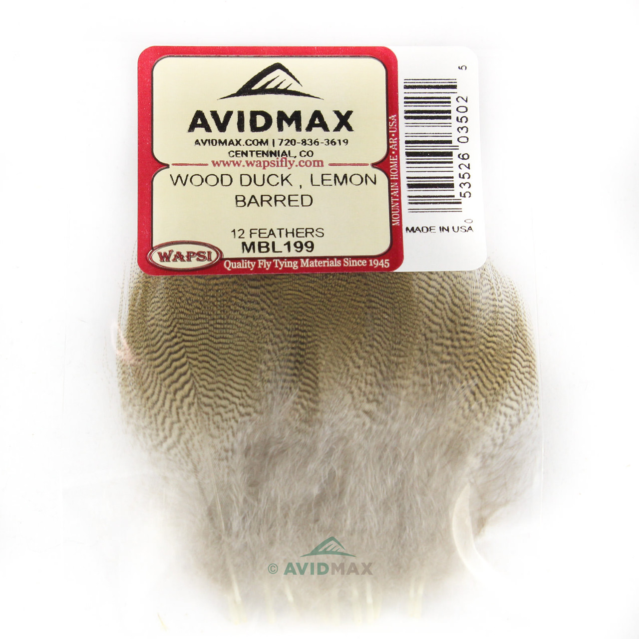 Wapsi Wood Duck Feathers Lemon Barred