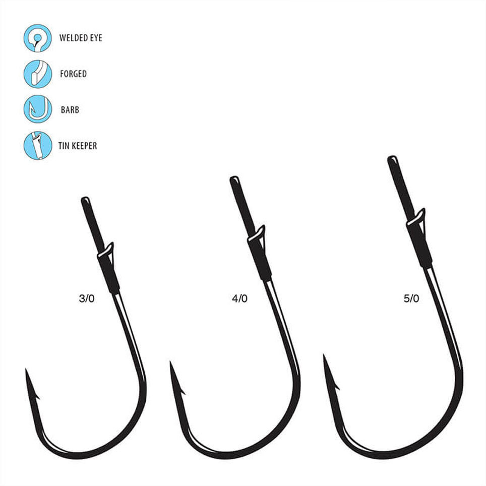 Gamakatsu Heavy Cover Worm Hooks with Wire Keepe - view 2