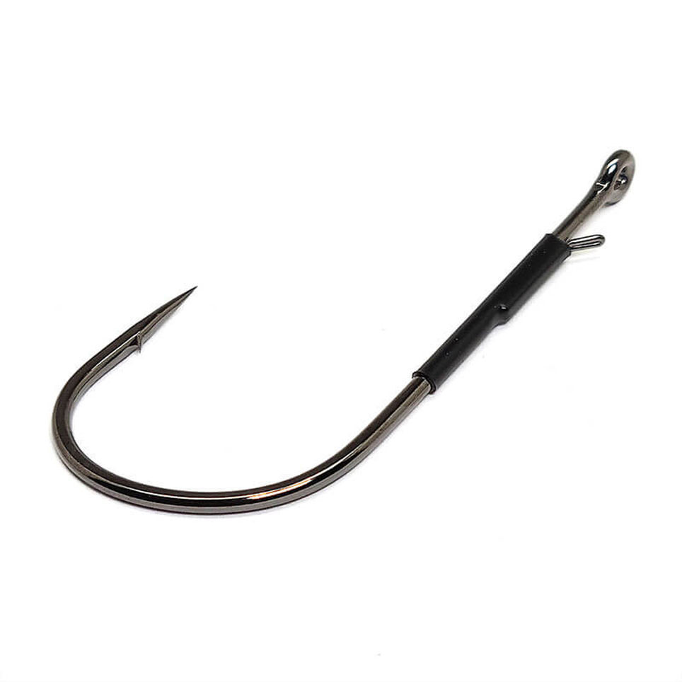 Gamakatsu Heavy Cover Worm Hook with Wire Keeper - NS Black