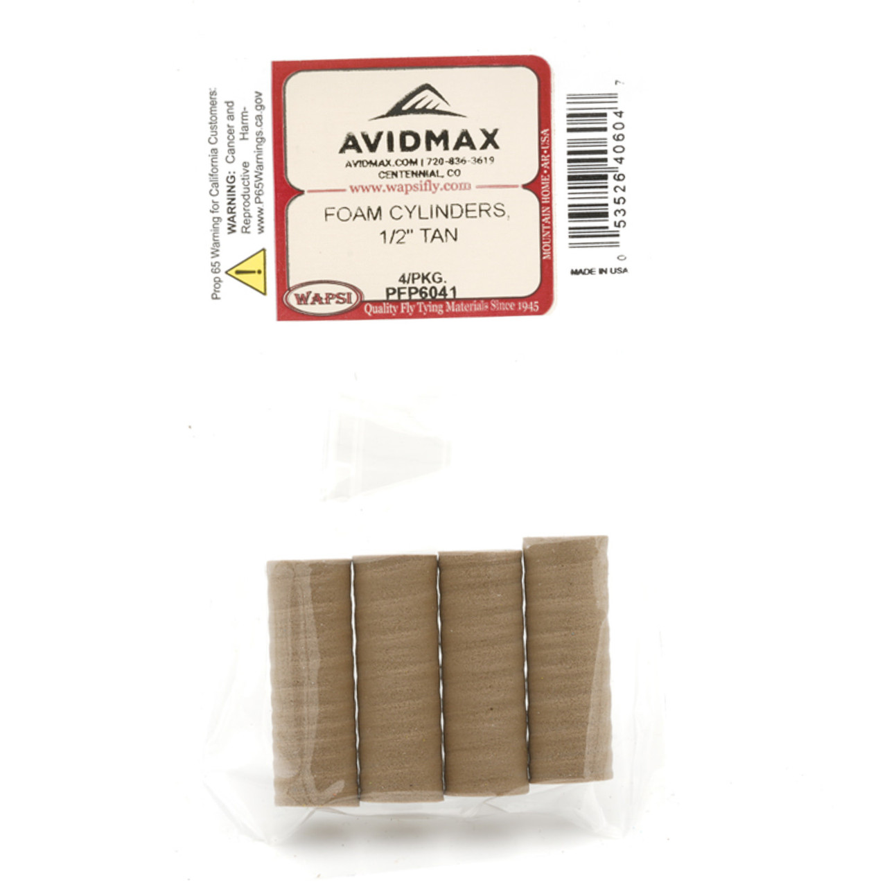 Wapsi Foam Cylinders 1/2 in Tan