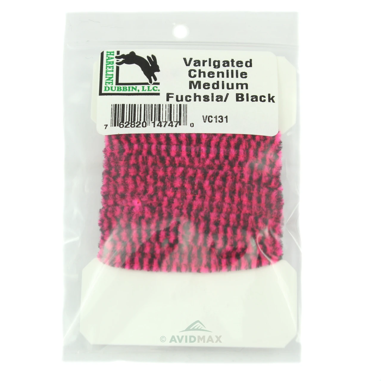 Hareline Variegated Chenille Fuchsia/Black