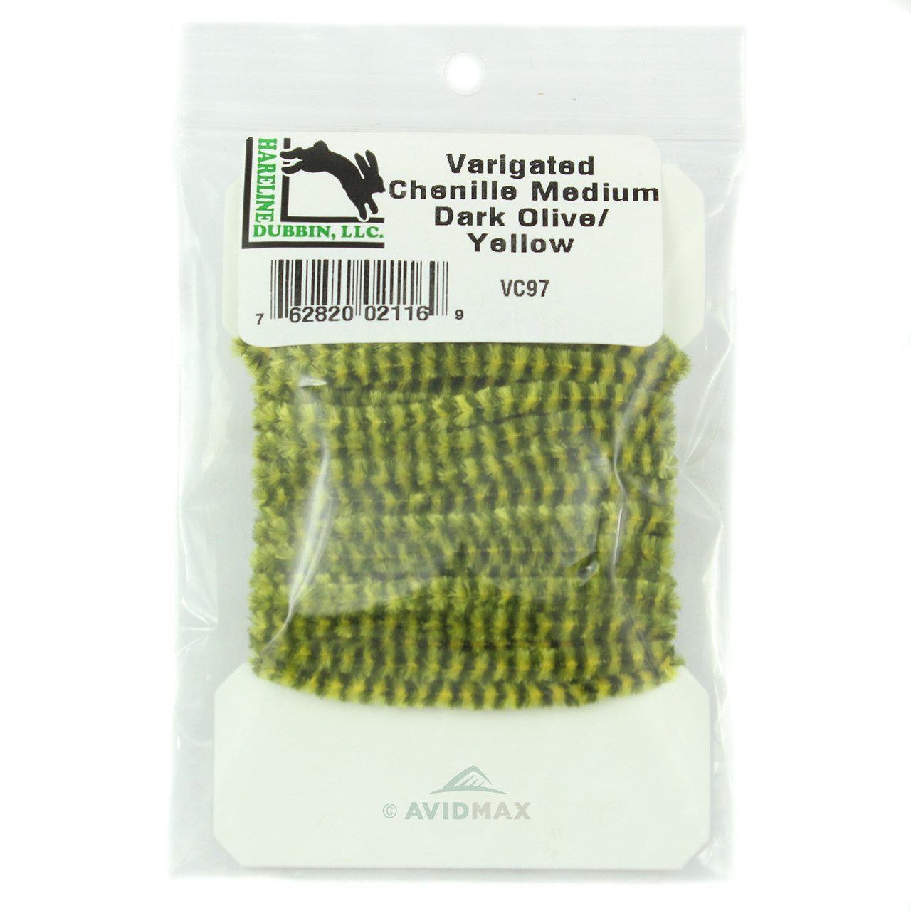 Hareline Variegated Chenille Dark Olive/Yellow