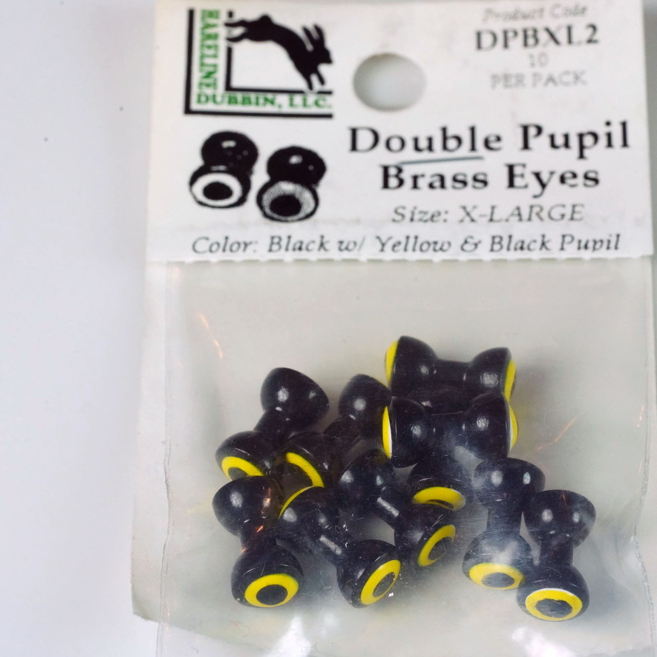 Hareline Double Pupil Brass Eyes
