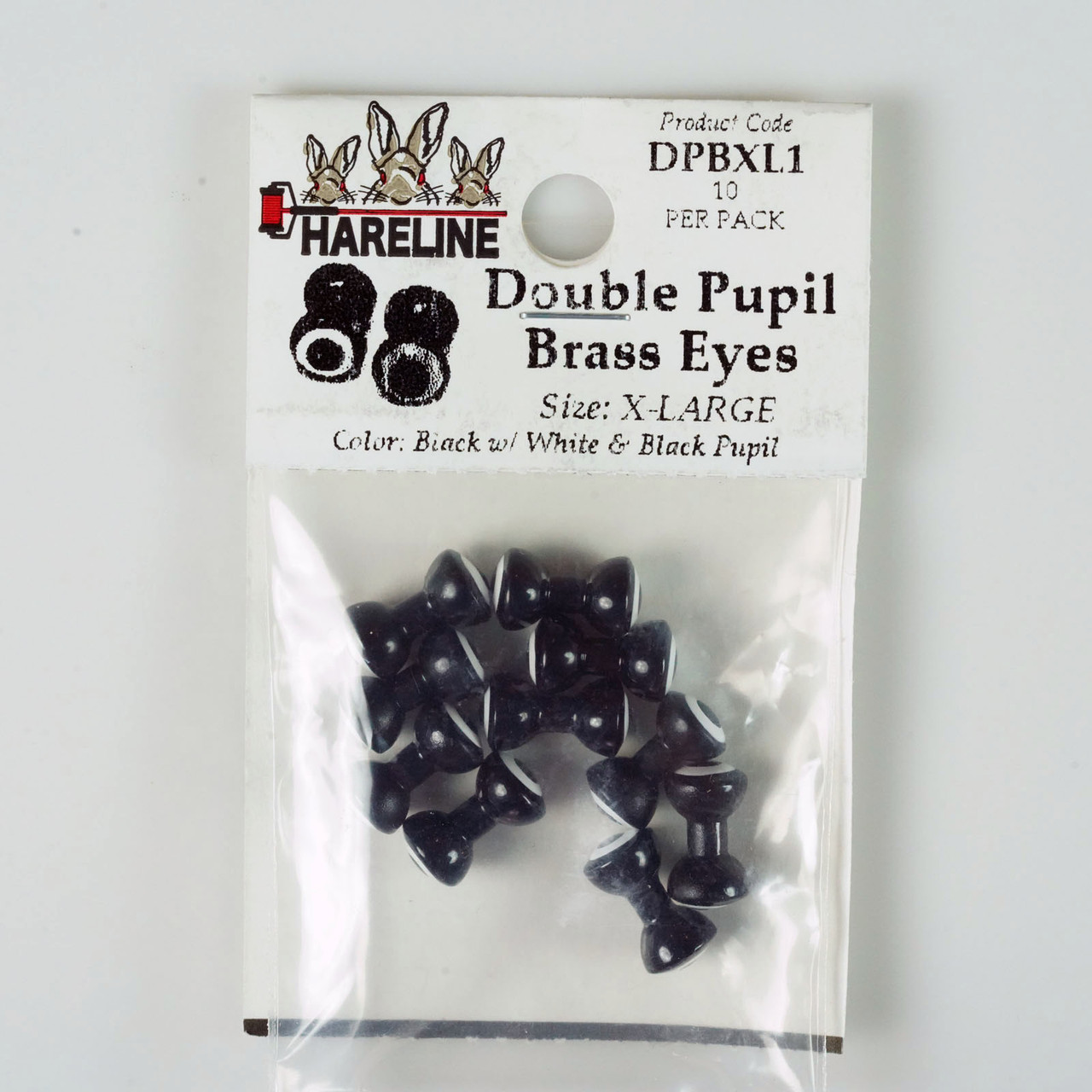 Hareline Double Pupil Brass Eyes
