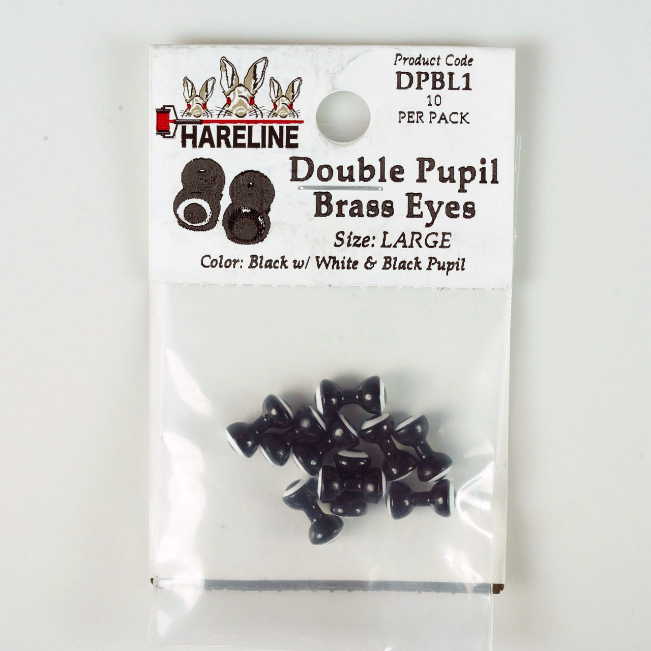 Hareline Double Pupil Brass Eyes