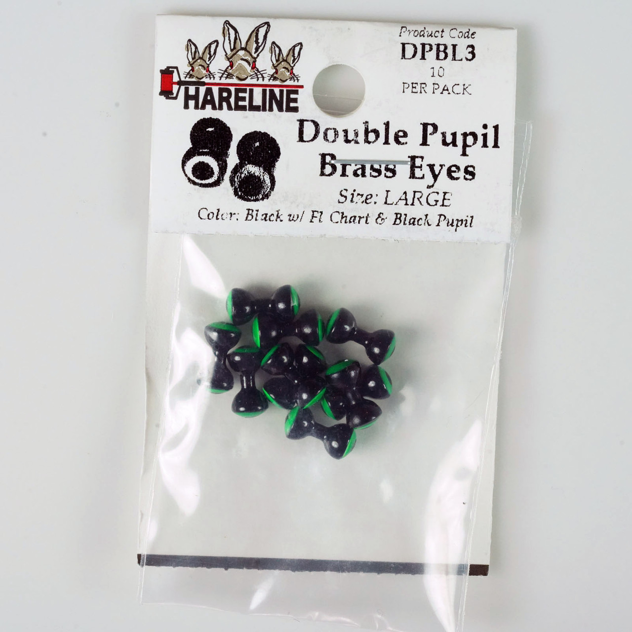 Hareline Double Pupil Brass Eyes