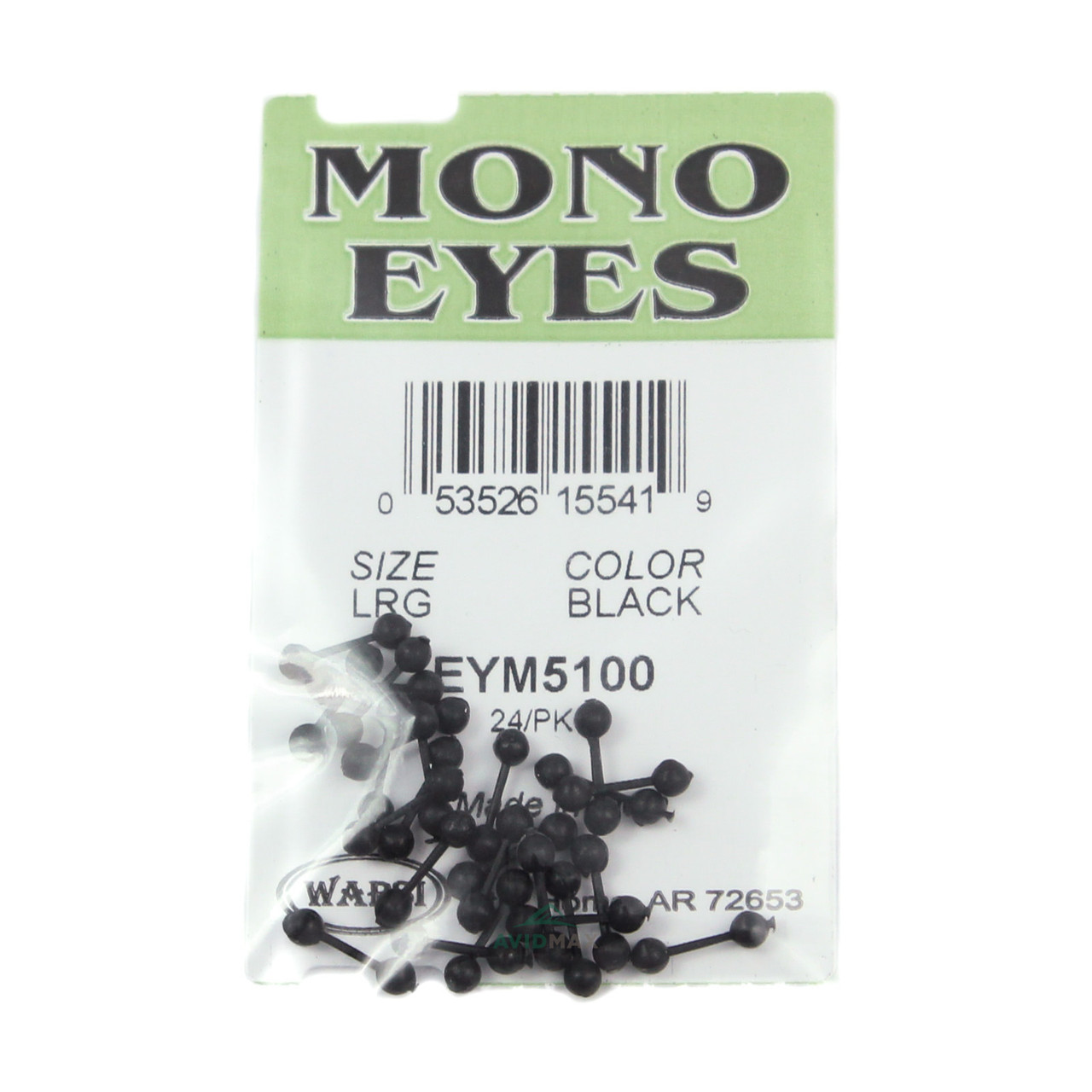 Wapsi Mono Eyes Large (2.5mm) Black