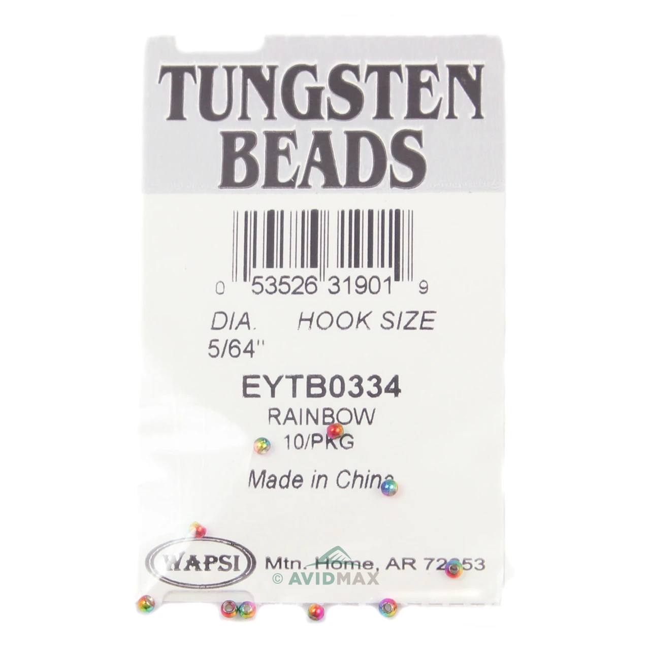 Wapsi Tungsten Painted Bomb Beads (10 pk) 2.0 mm - 5/64 Rainbow