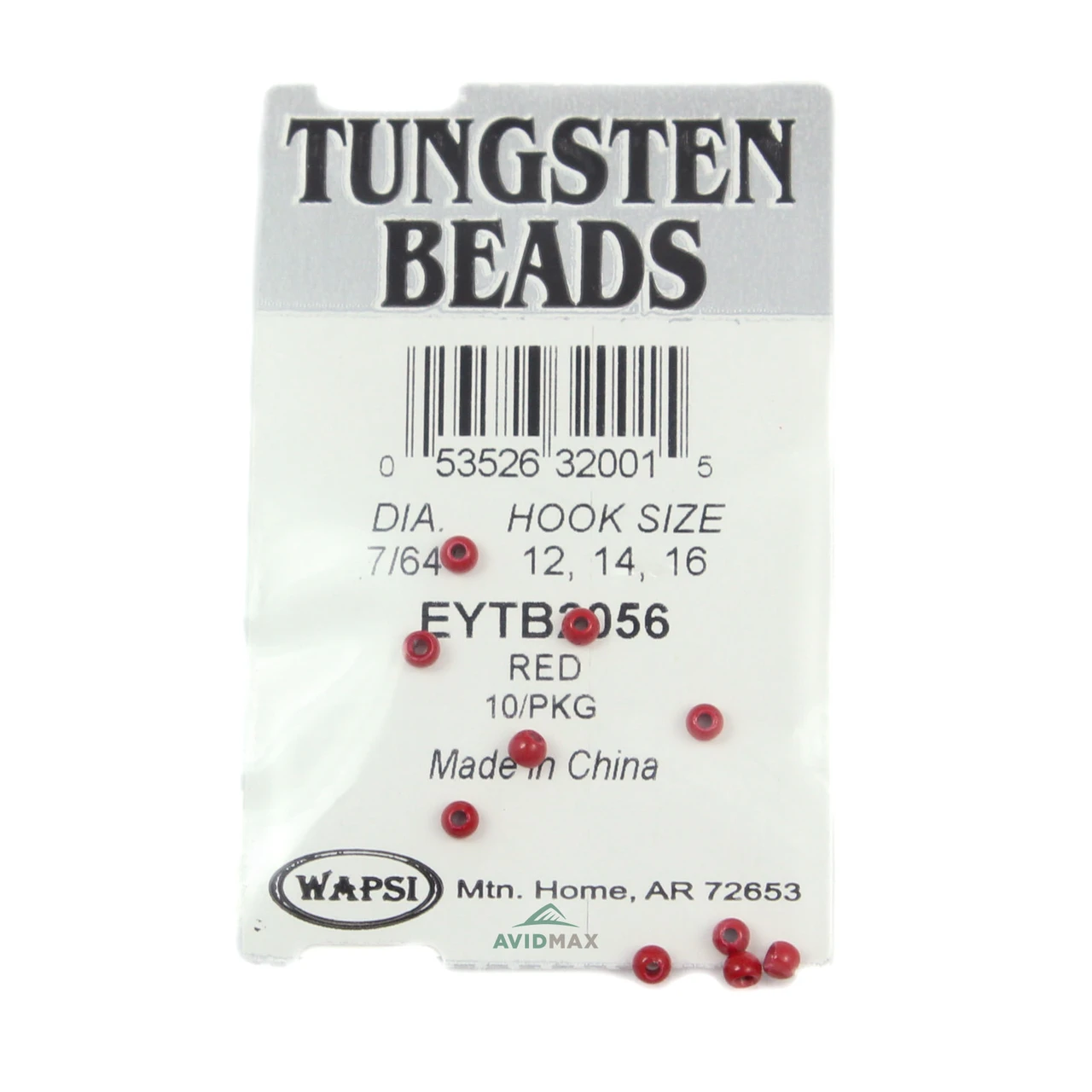 Wapsi Tungsten Painted Bomb Beads (10 pk) 2.8 mm - 7/64 Red