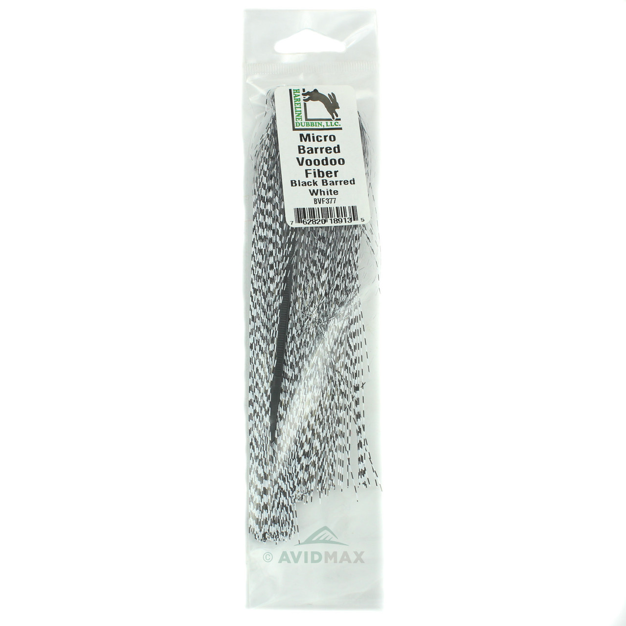 Hareline Micro Barred Voodoo Fibers Black Barred Black Barred White