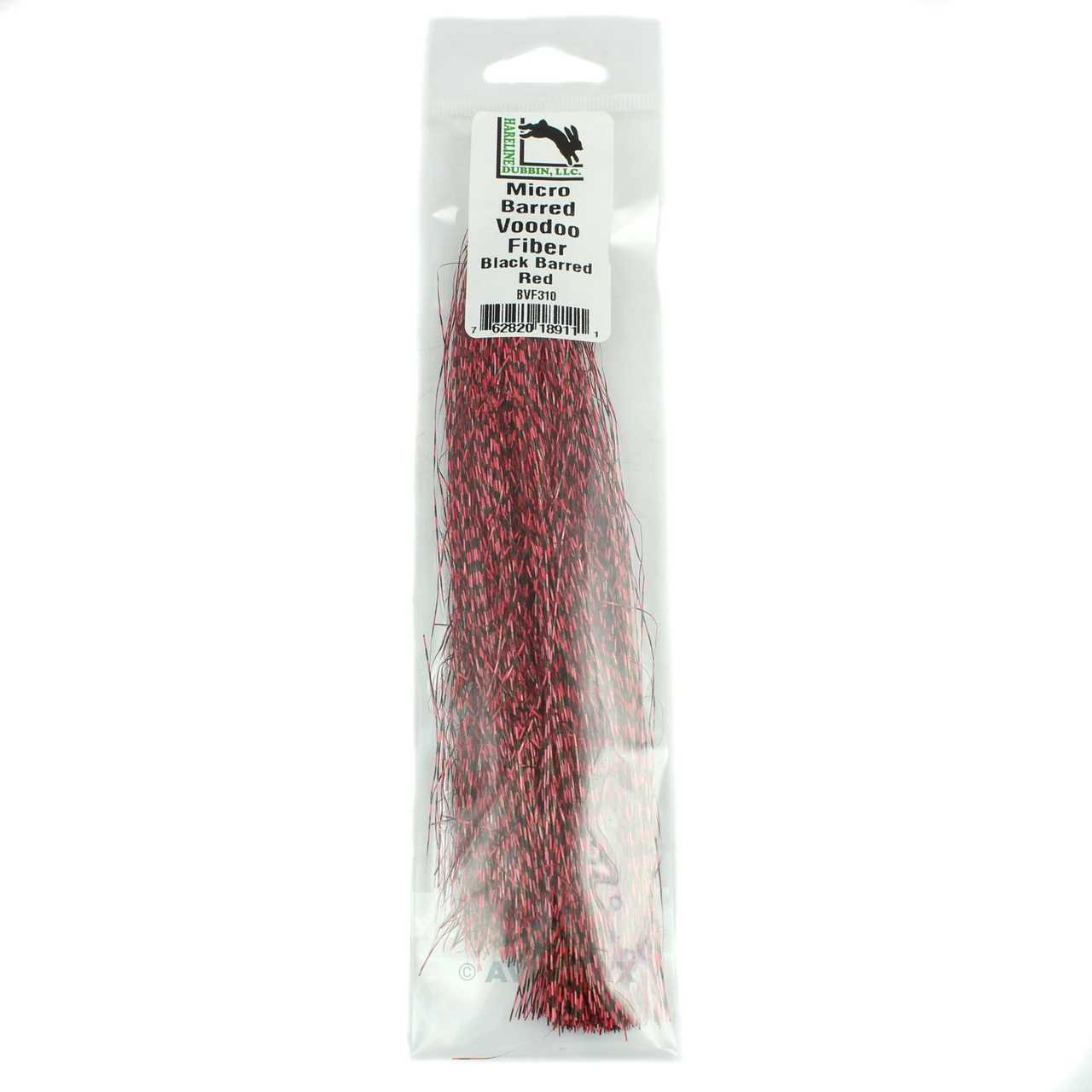 Hareline Micro Barred Voodoo Fibers Black Barred Black Barred Red
