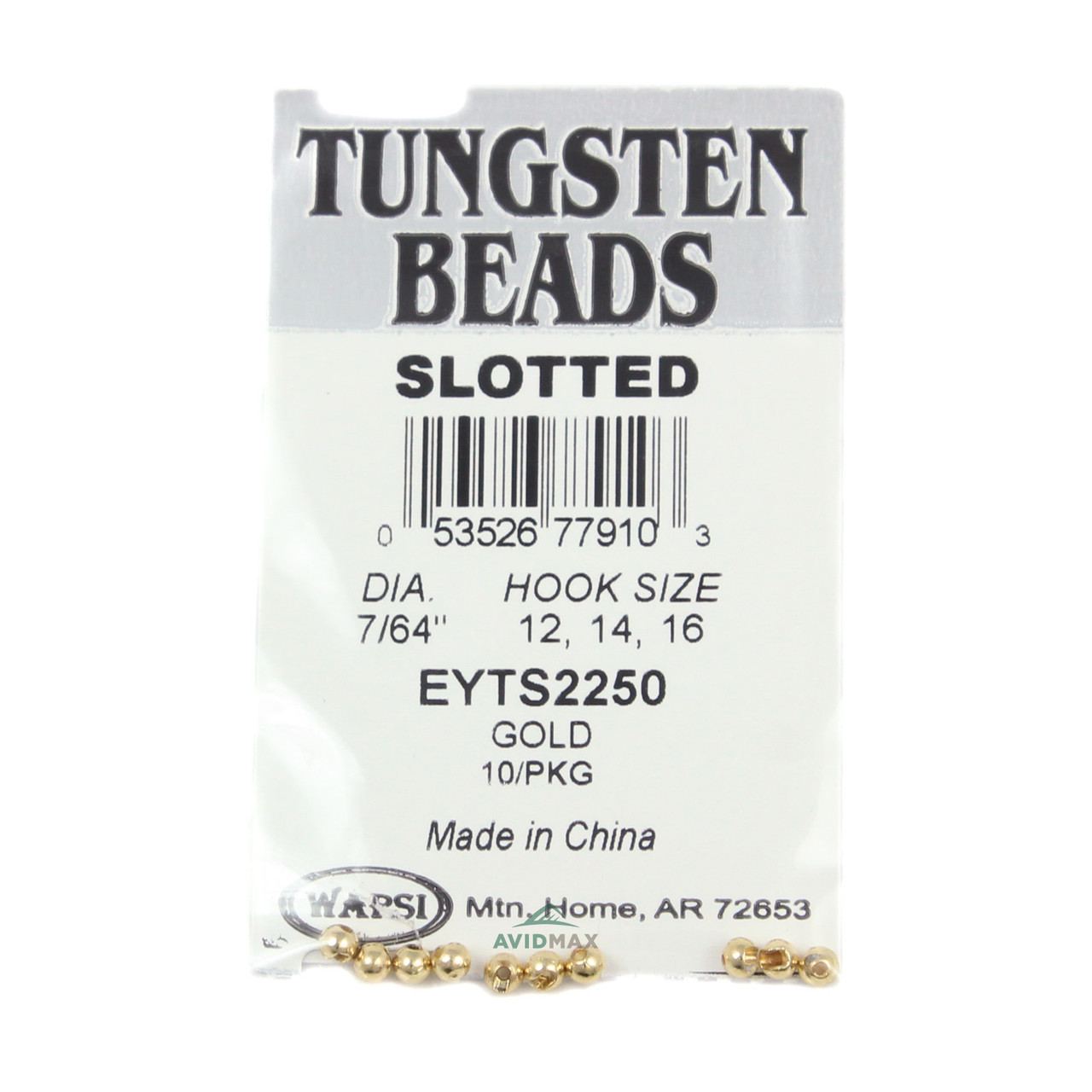 Wapsi Tungsten Slotted Beads (10 pk) 2.8 mm - 7/64 Gold