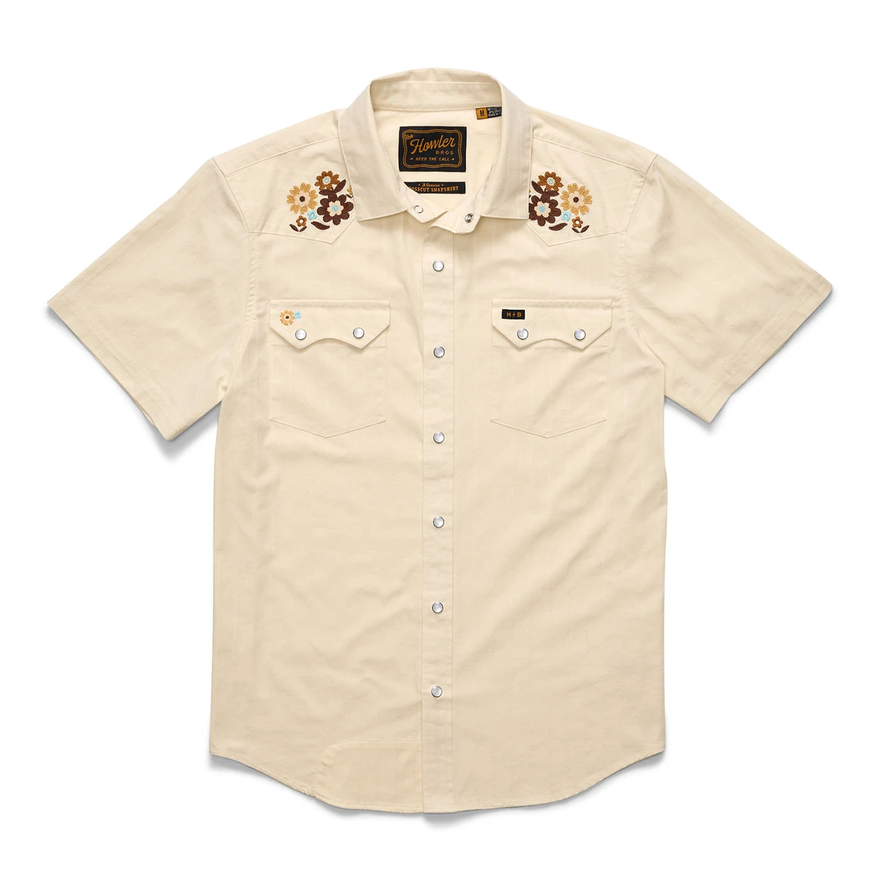 Howler Brothers Crosscut Deluxe Snapshirt (2018/19) Flower Power : Off White Dobby XL