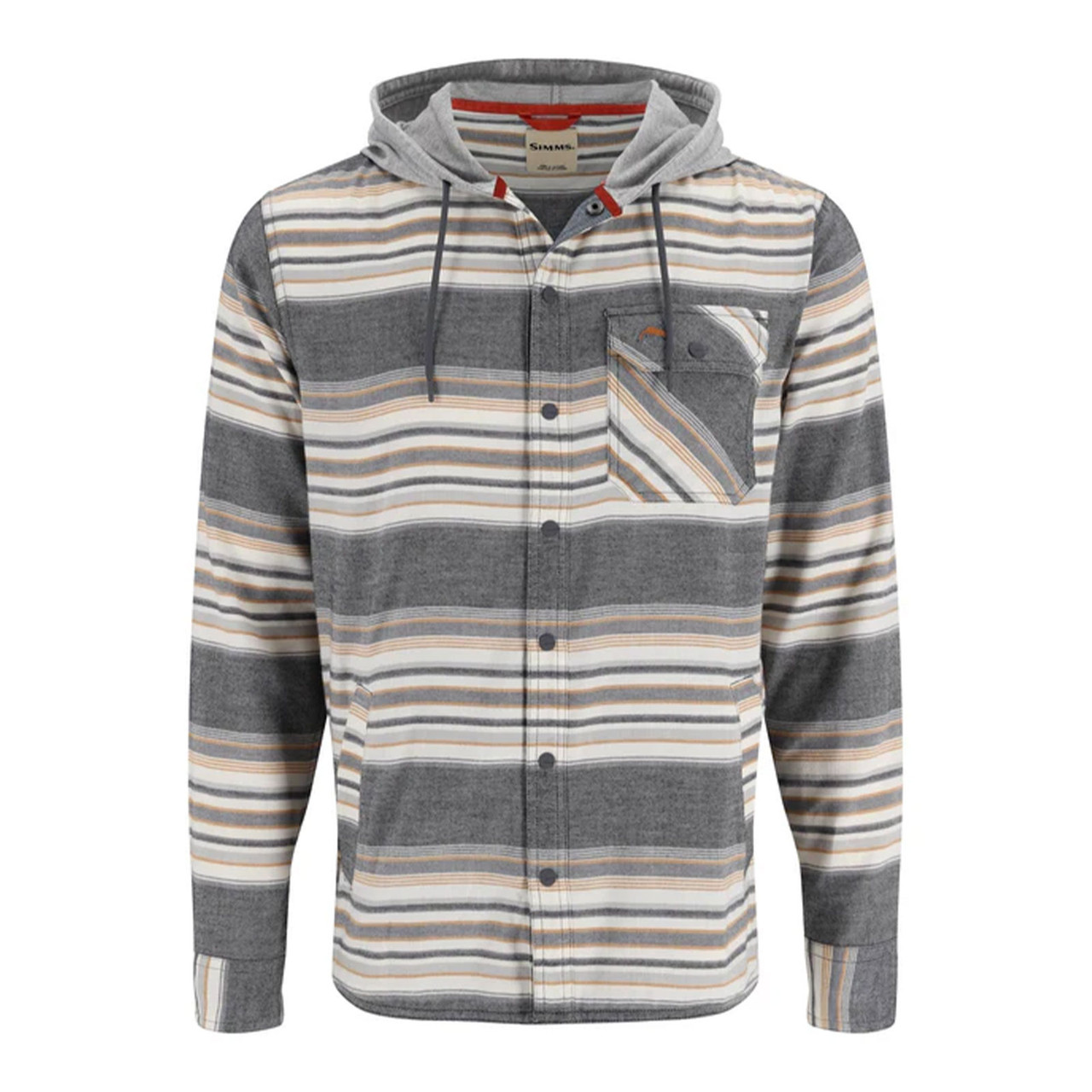 Simms Men's Santee Flannel Hoody XXL Black/Slate Blanket Stripe