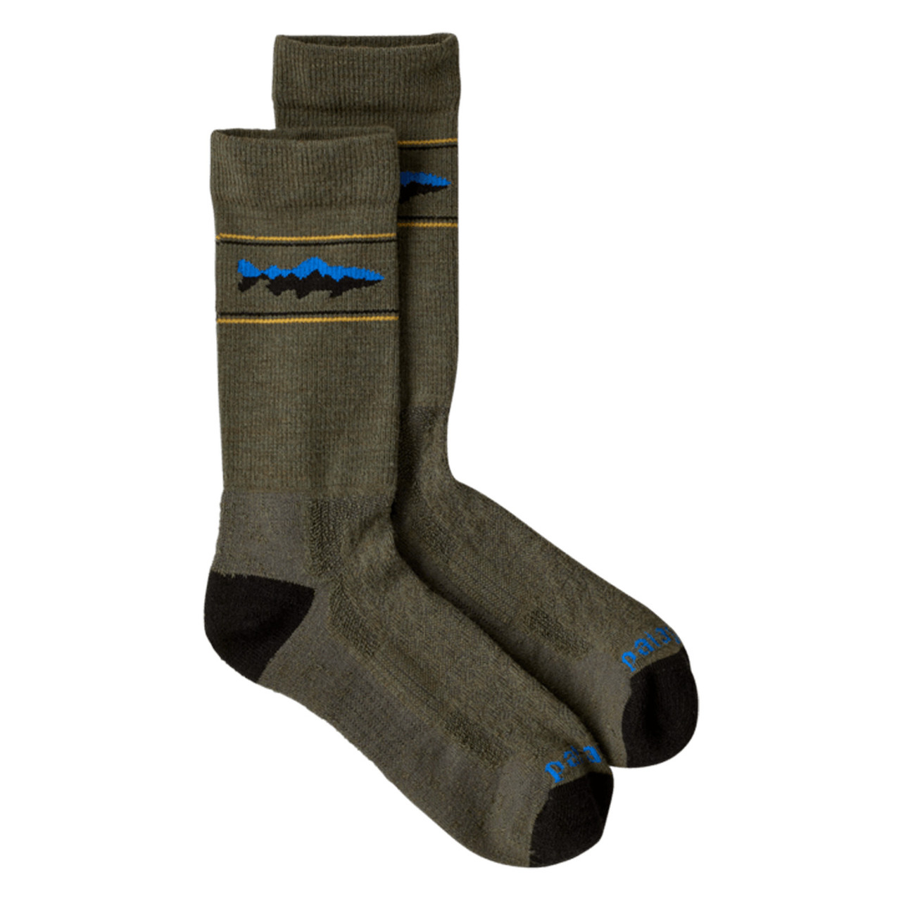 Patagonia Merino Wool Blend Crew Socks - Mountain Trout Basin Green