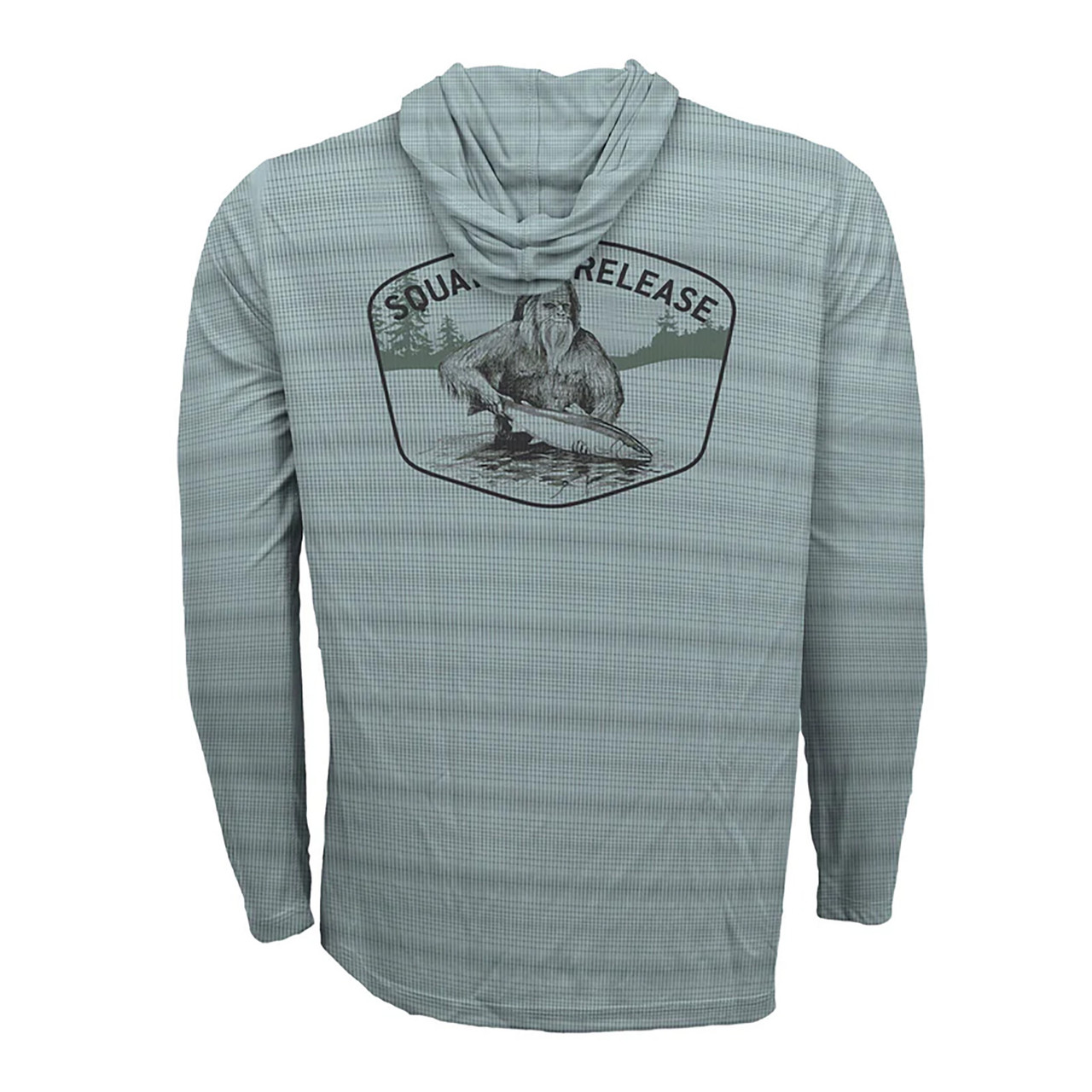 RepYourWater Hooded Sun Shirt Flolite Squatch and Release Badge