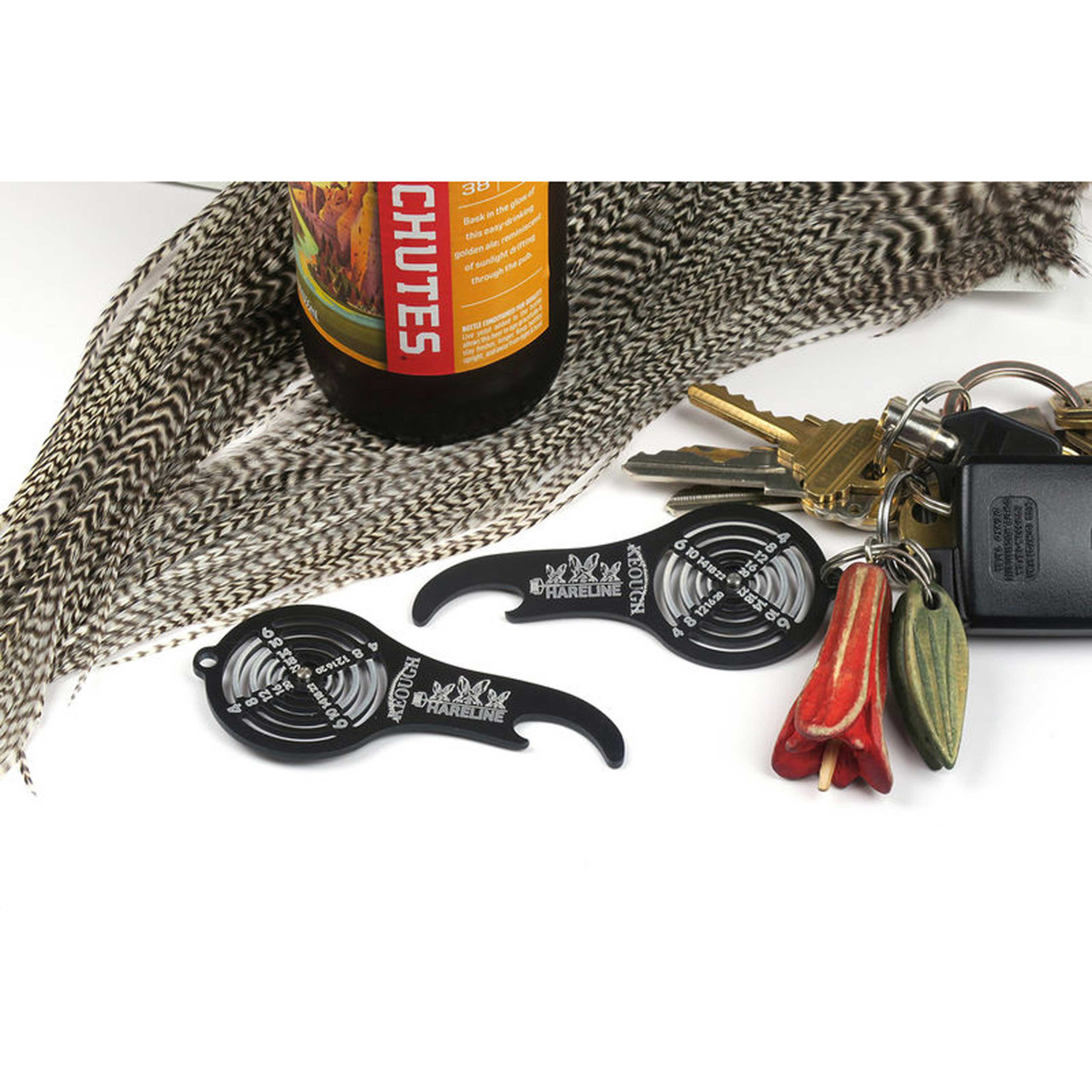 Hareline Hareline Bottle Opener Hackle Gauge Key Black