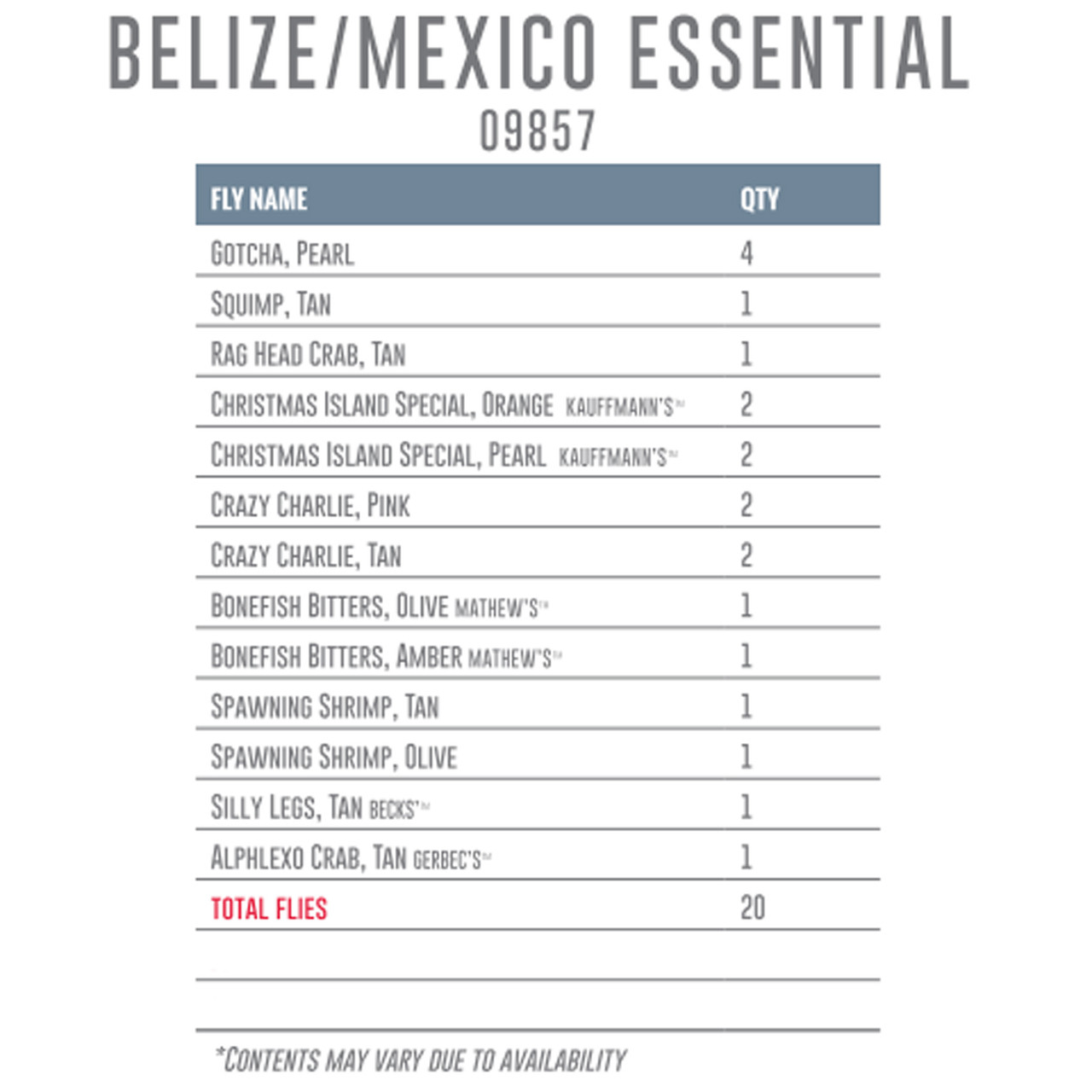 Umpqua Fly Assortment Mexico/Belize Essential