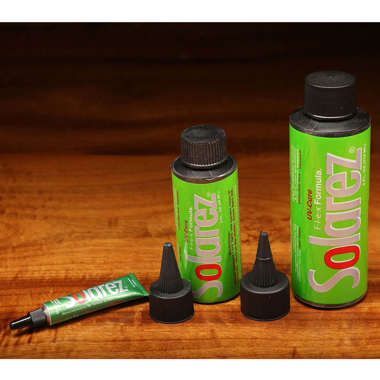 Solarez Fly Tie Flex Formula Fly Tying UV Resin 5 Gram Tube 2 & 4 Ounce Bottles