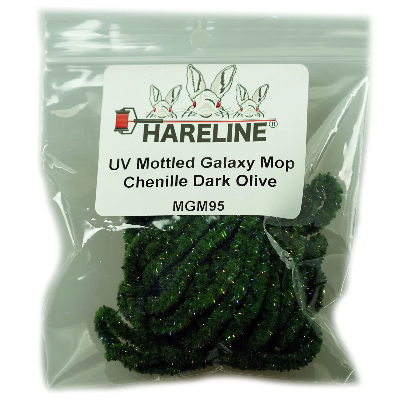 Hareline UV Mottled Galaxy Mop Chenille Dark Olive