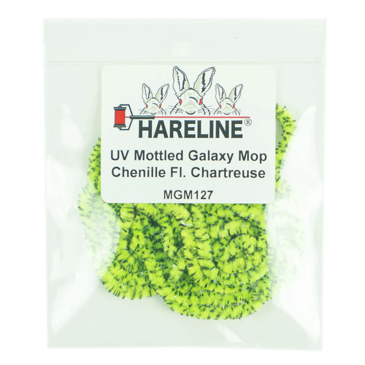 Hareline UV Mottled Galaxy Mop Chenille Fl. Chartreuse