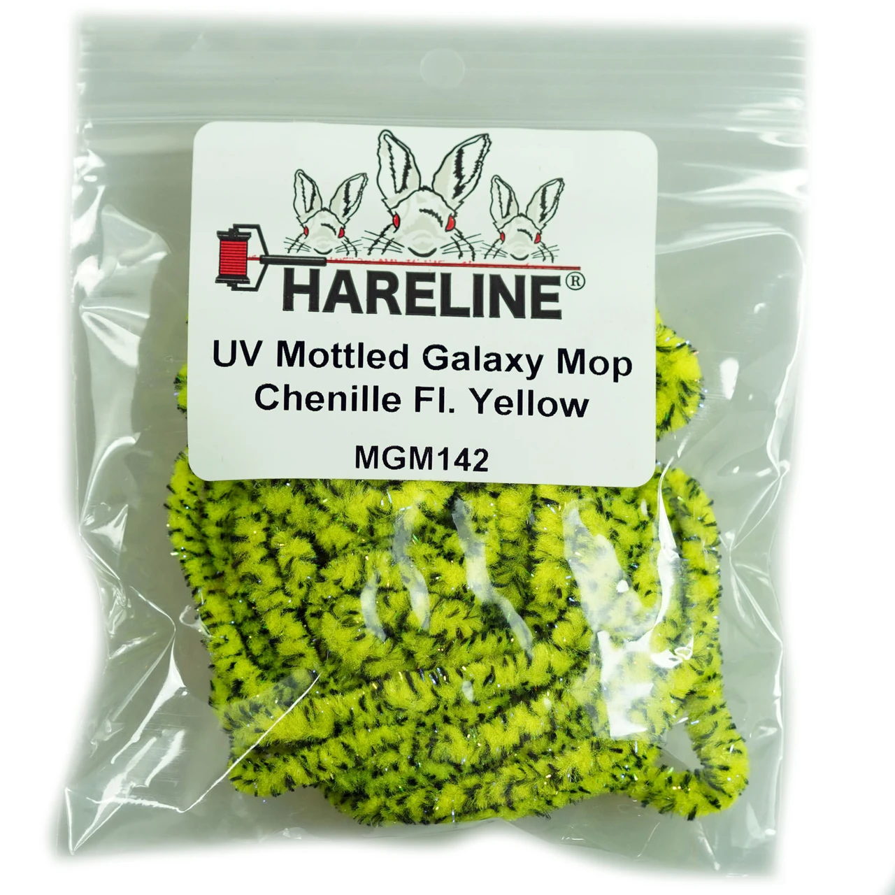 Hareline UV Mottled Galaxy Mop Chenille Fl. Yellow