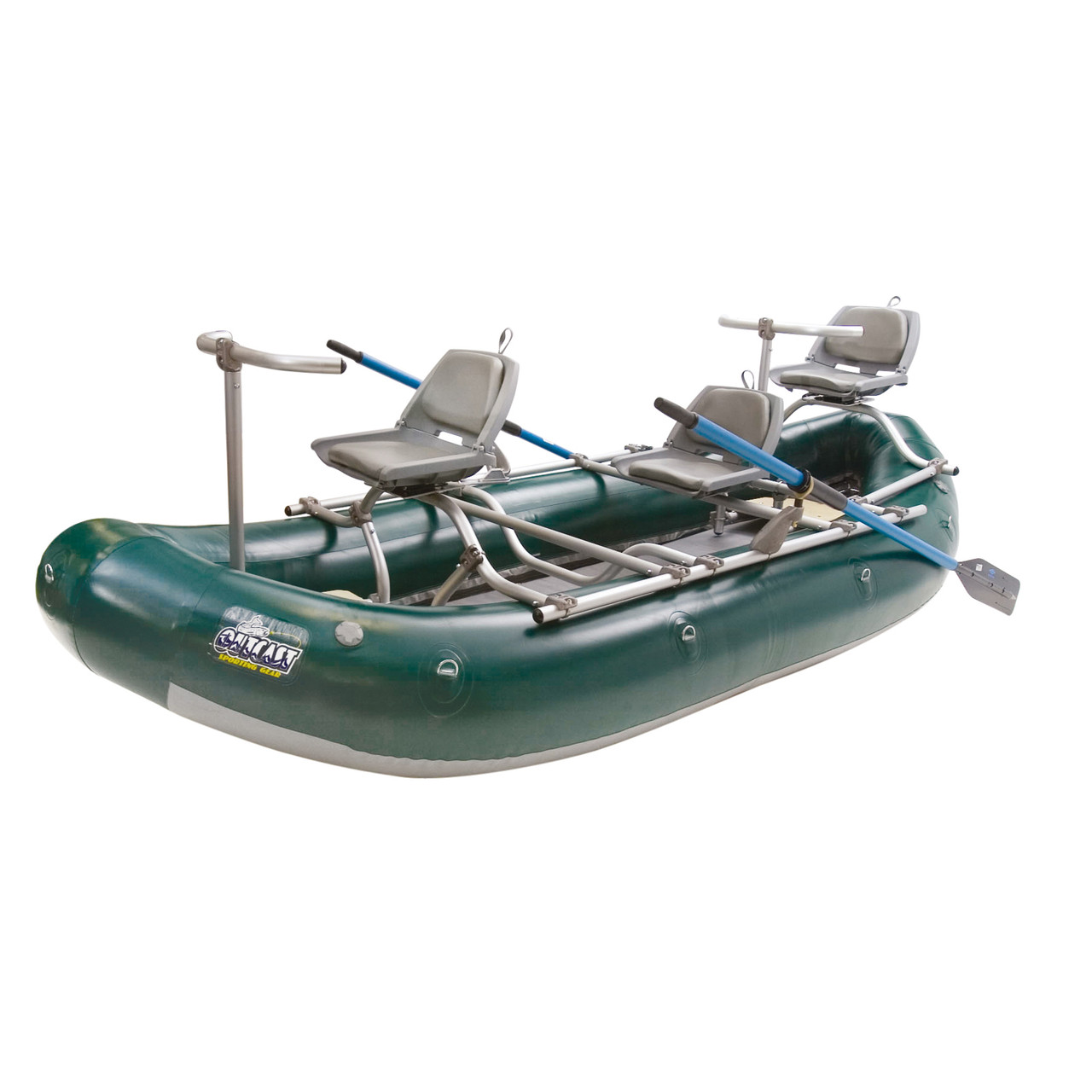 Outcast PAC 1300 Two Person Inflatable Portable Fly Fishing Boat 3 Seats