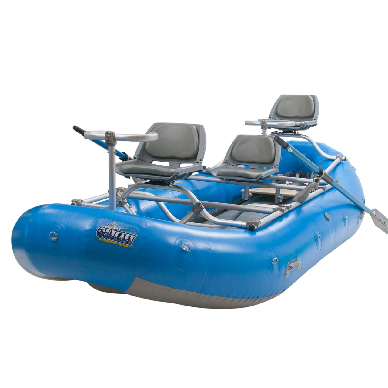 Outcast PAC 1400 Two Person Inflatable Portable Fly Fishing Boat 3 Seats