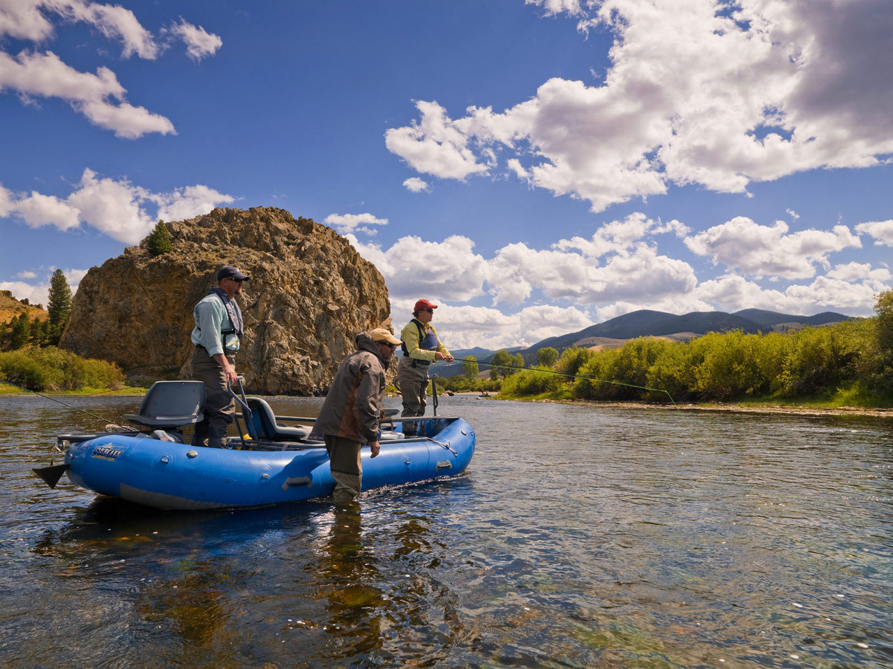 Outcast PAC 1400 Two Person Inflatable Portable Fly Fishing Boat 3 Seats