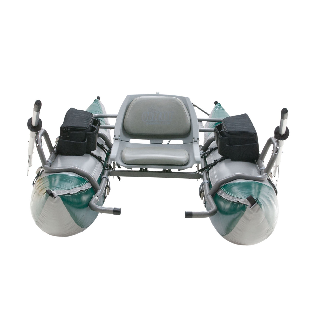Outcast PAC 800 Green Gray One Person Fly Fishing Portable Pontoon Boat