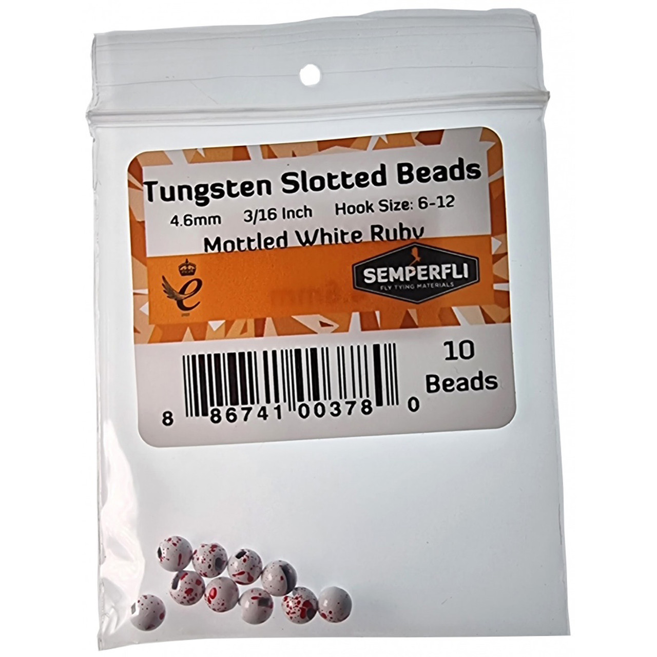 Semperfli Tungsten Slotted Beads Mottled (10 pk)