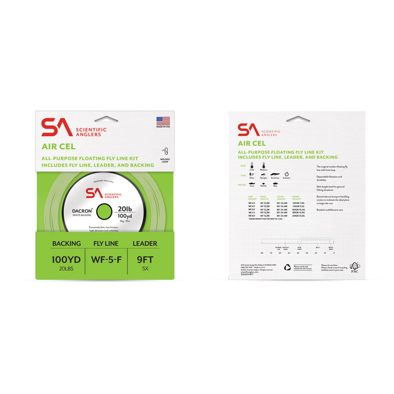 Scientific Anglers Air Cel Fly Line Kit WF-4-F