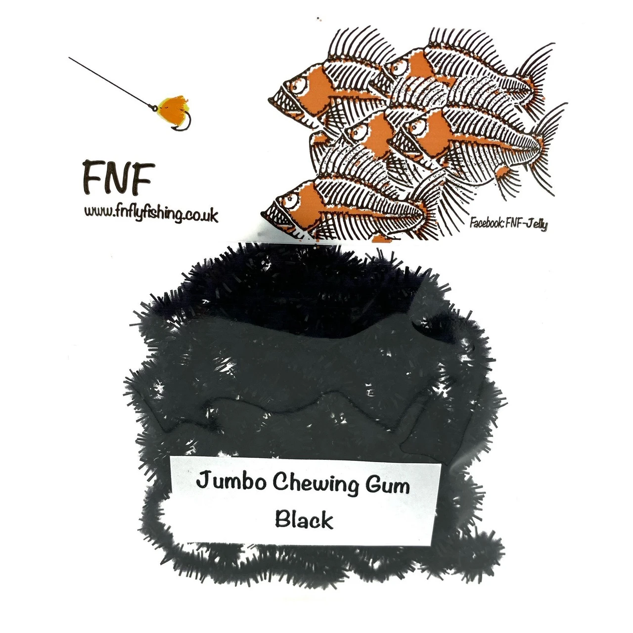 FNF Jumbo Chewing Gum Worm Chenille BLACK