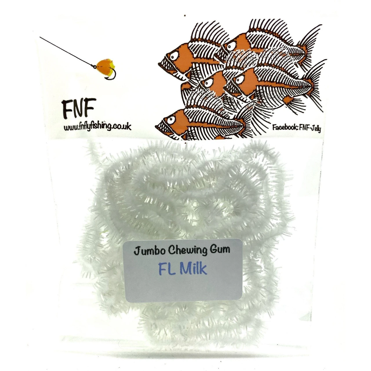 FNF Jumbo Chewing Gum Worm Chenille FL. MILK