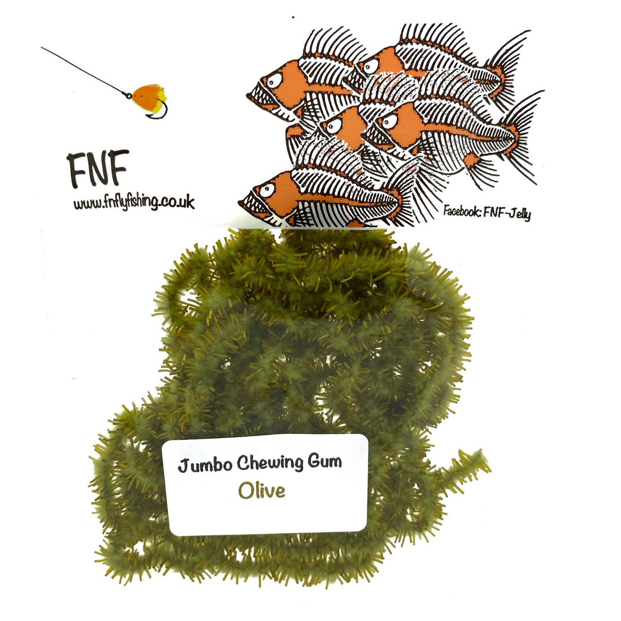 FNF Jumbo Chewing Gum Worm Chenille OLIVE