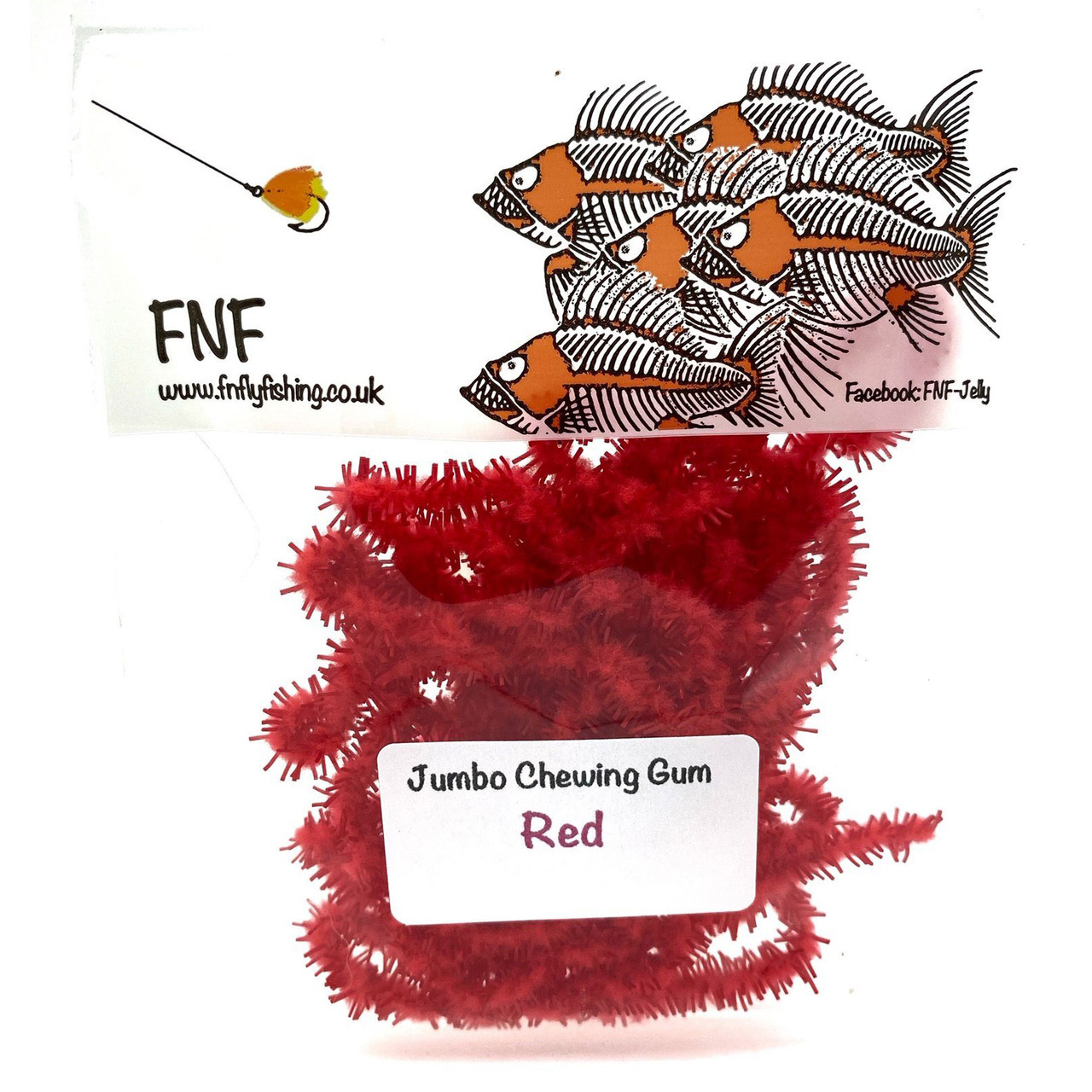 FNF Jumbo Chewing Gum Worm Chenille RED