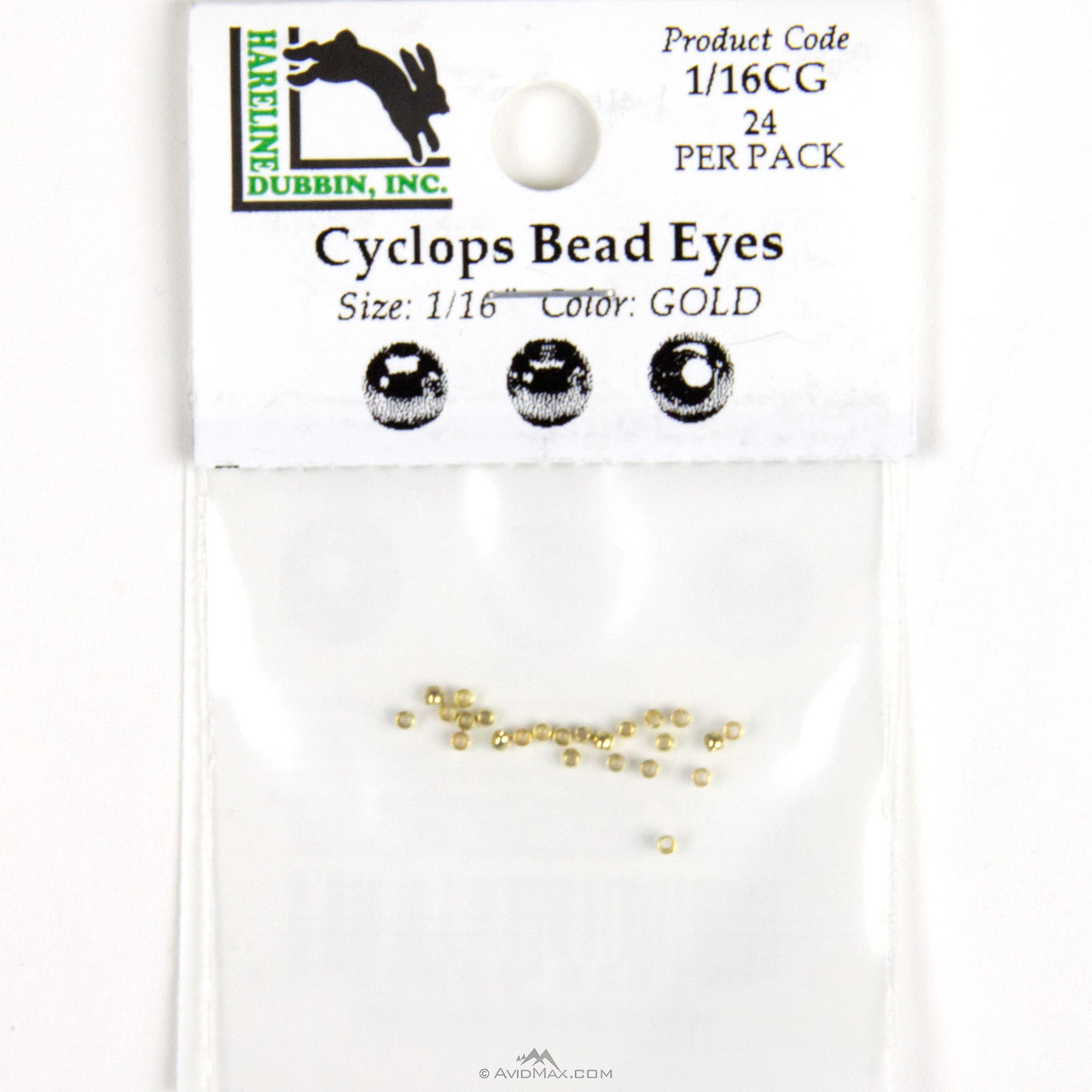 Hareline Cyclops Bead Eyes Fly Tying Materials Assorted Colors Various Sizes