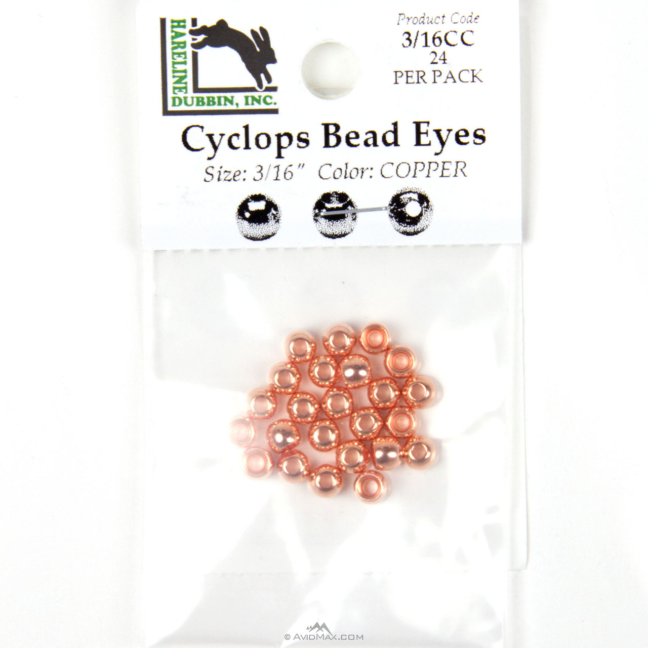 Hareline Cyclops Bead Eyes 4.5 mm - 3/16 Copper