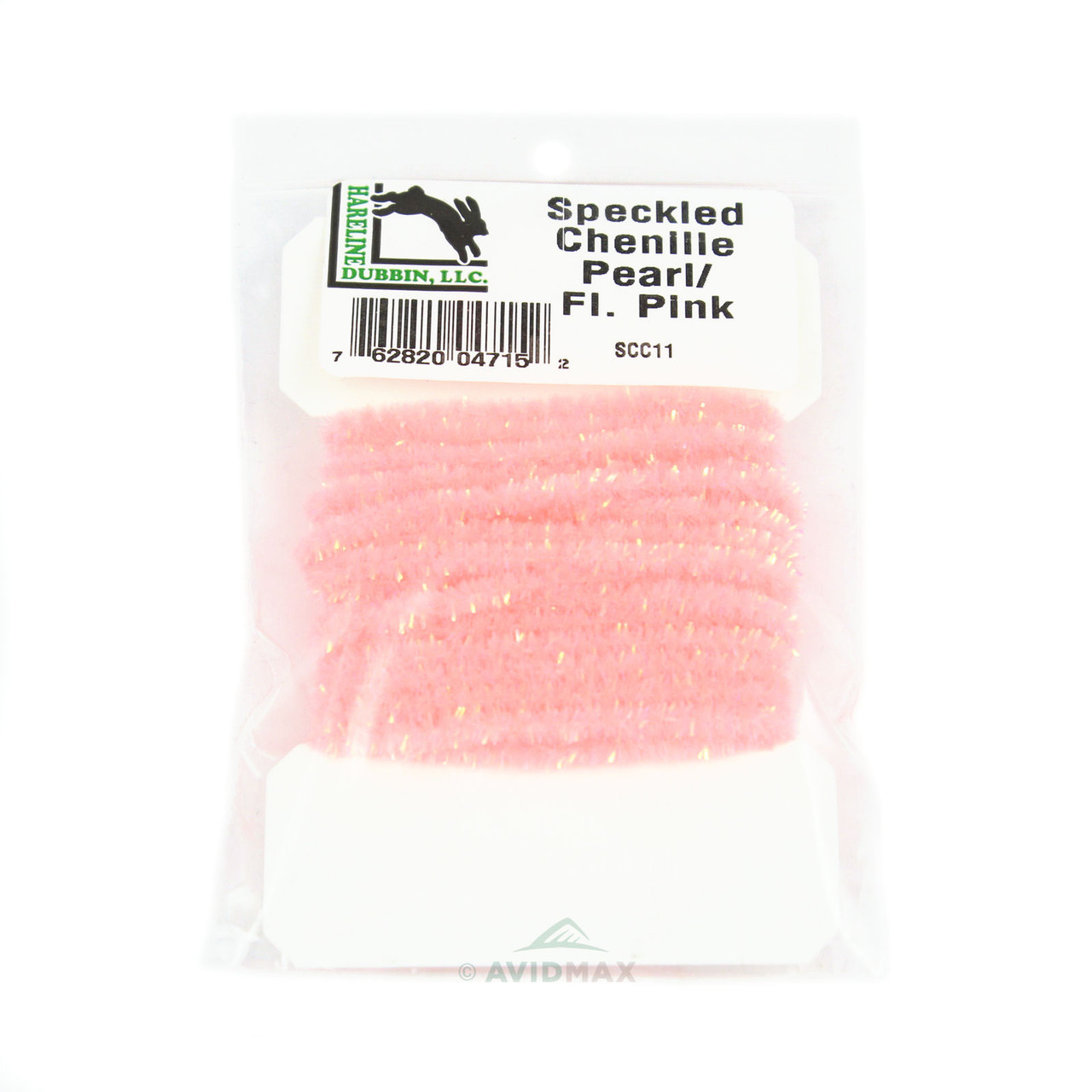 Hareline Speckled Crystal Chenille Pearl/Fluorescent Pink