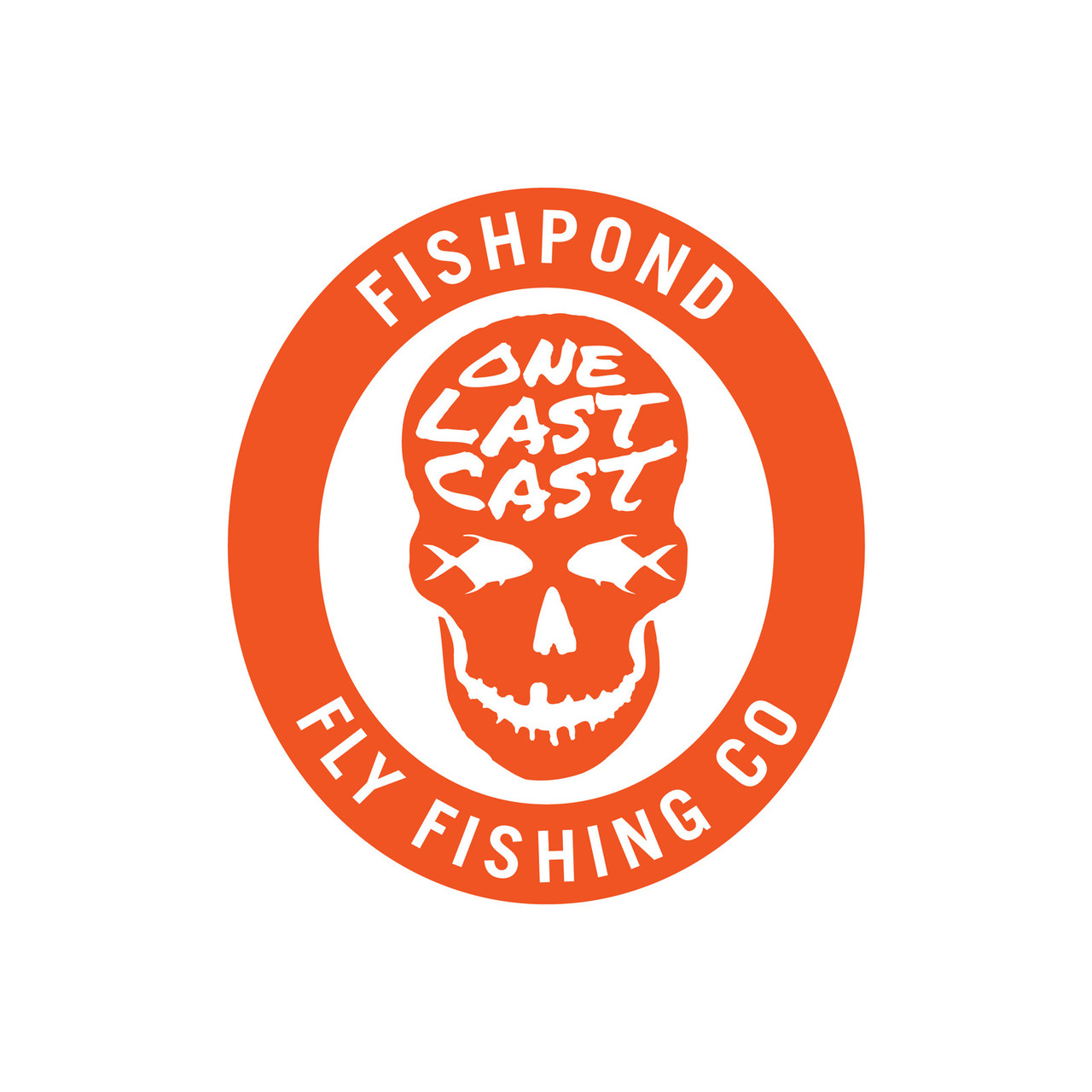 Fishpond Thermal Die Cut Sticker Last Call 6 in Orange