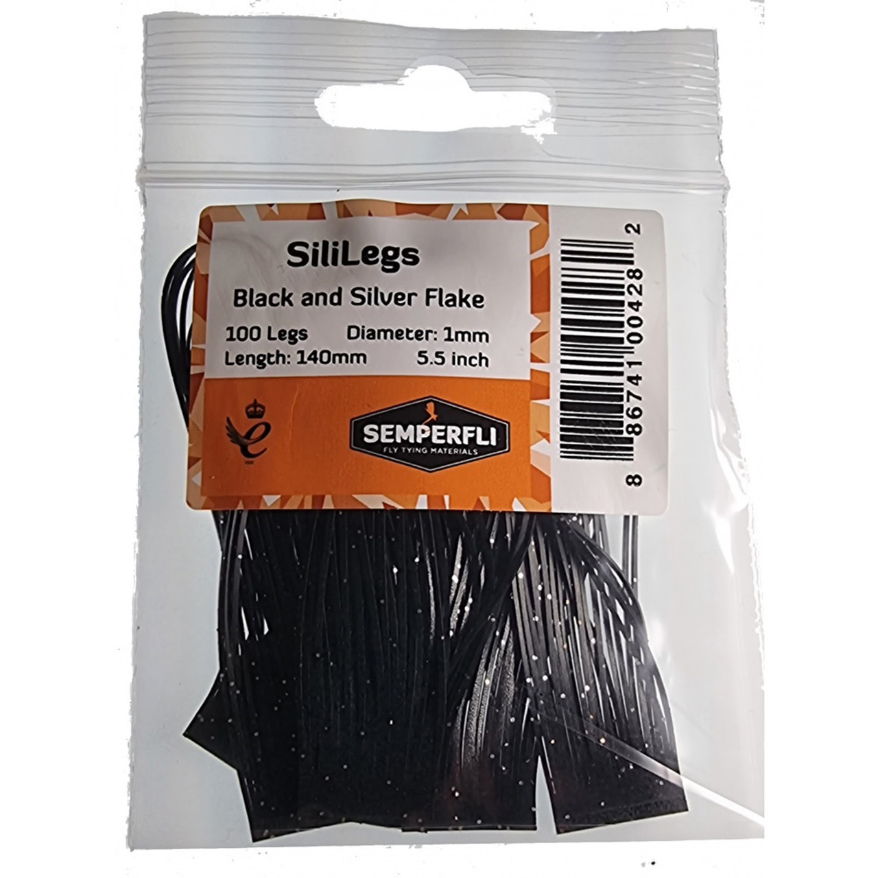 Semperfli SiliLegs Flake Black and Silver