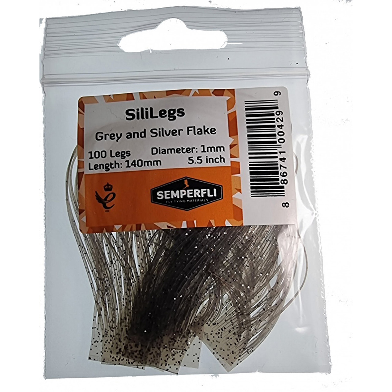 Semperfli SiliLegs Flake Grey and Silver